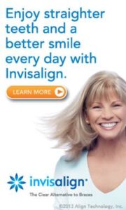 woman gets orthodontic treatment through invisalign